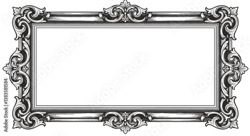 Set of Vintage Floral Frame Templates – Elegant Calligraphic Ornaments on White
