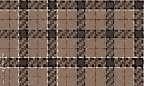 Seamless plaid, cream, black, white, brown, luxurious and warm design, suitable for fashion design such as clothes, skirts, pants, reflecting elegance and outstanding style.