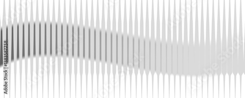 Acrylic satin corrugated glass texture light gray background. Blurred soft ribbed transparent striped door window overlay. Metal silver reeded polycarbonate sheet.