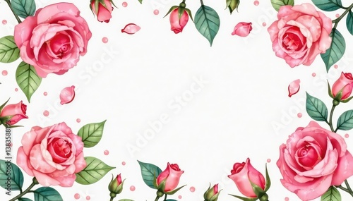 Delicate watercolor roses repeat, soft pastel hues, pastel, blossom, romantic