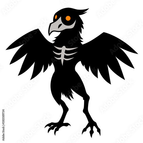 A skeletal eagle reanimated by necromancy