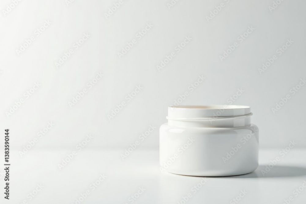 Close-up of pristine white cosmetic item against pure white , surface, graphic Close-up of pristine white cosmetic item against pure white , surface, graphic