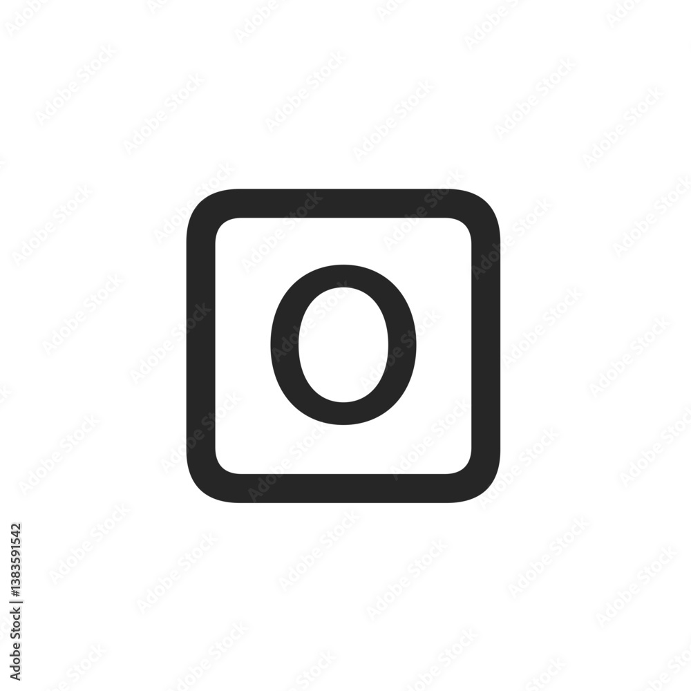 Letter O Square Icon Letter O Square Icon