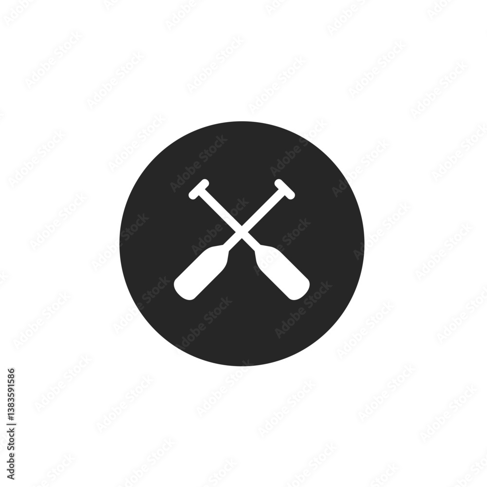 Crossed Oars Circle Fill Icon Crossed Oars Circle Fill Icon