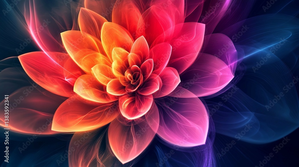 Luminous Abstract Flower Art suitable for creative presentation
