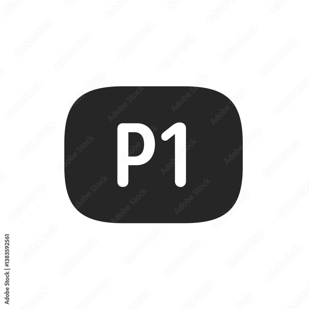 P1 Button Horizontal Filled P1 Button Horizontal Filled