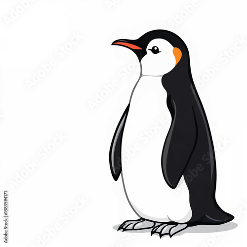 Adorable Cartoon Emperor Penguin Vector Illustration