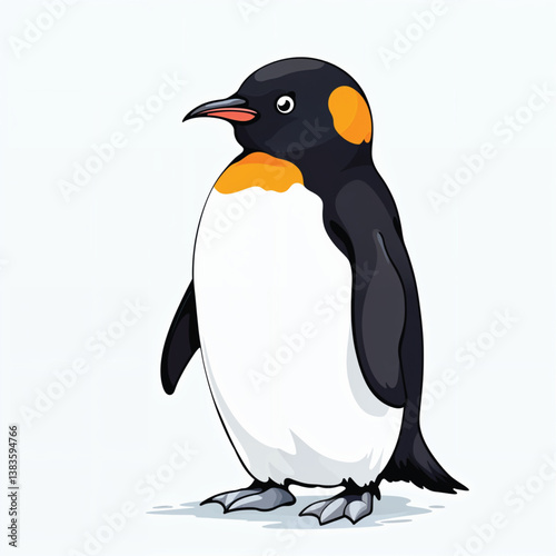 Adorable Cartoon Emperor Penguin Vector Illustration