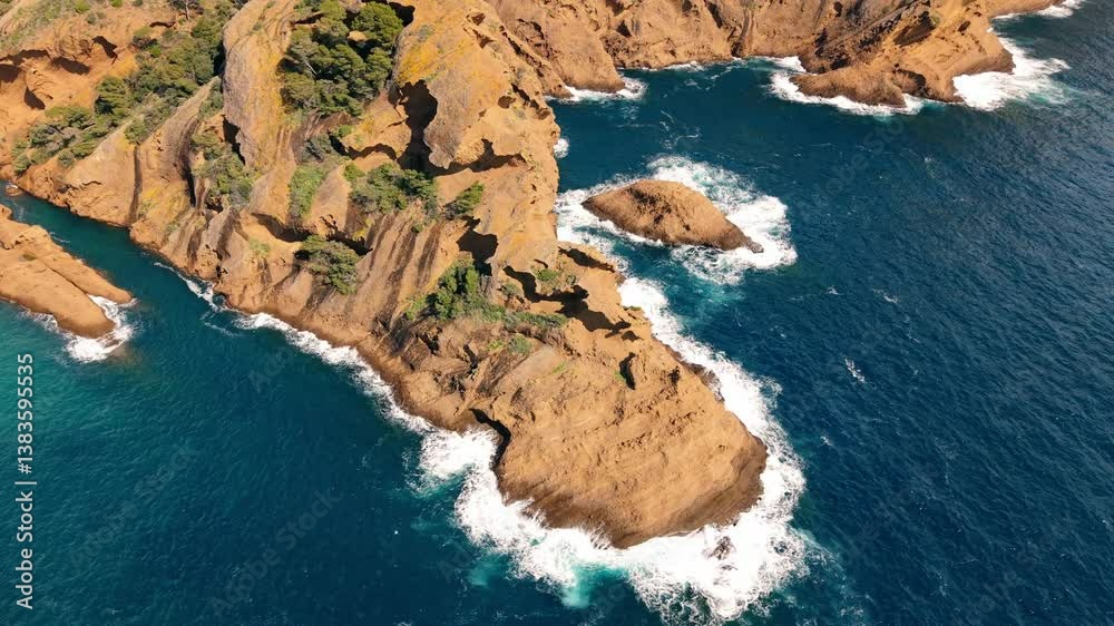 Vue aerienne de calanques de La Ciotat dans le sud de la France