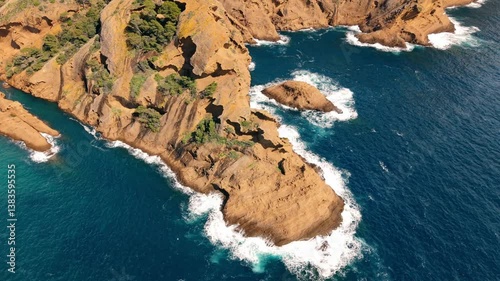 Vue aerienne de calanques de La Ciotat dans le sud de la France