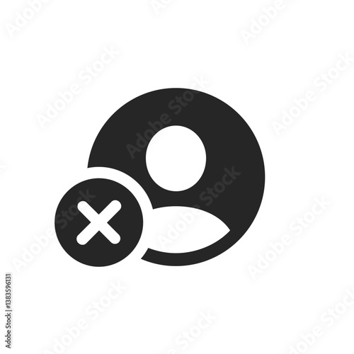 Person Crop Circle Filled Badge X Mark