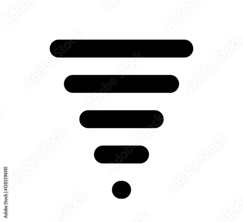 Vector graphic of black wifi symbol against white background. Illustration made April 4th, 2025, Zurich, Switzerland.