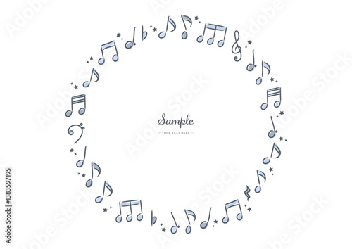 Frame decorated with music notes