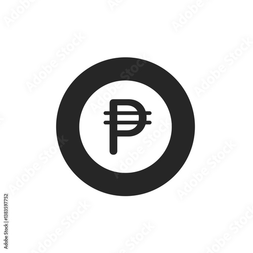 Philippine Peso Sign Outline Circle
