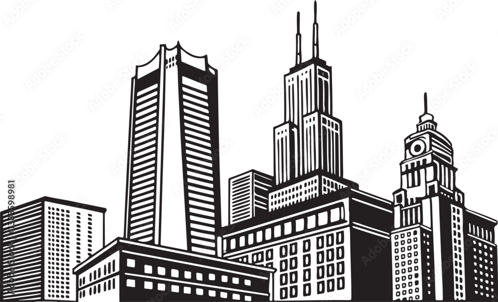 Fototapeta premium Modern City Skyline Silhouette