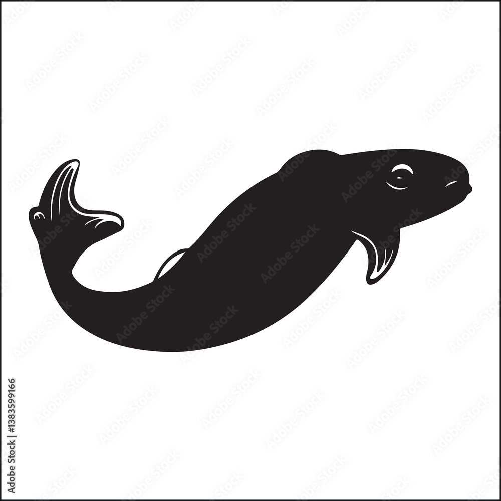 Obraz premium Eel Fish Swim silhouette