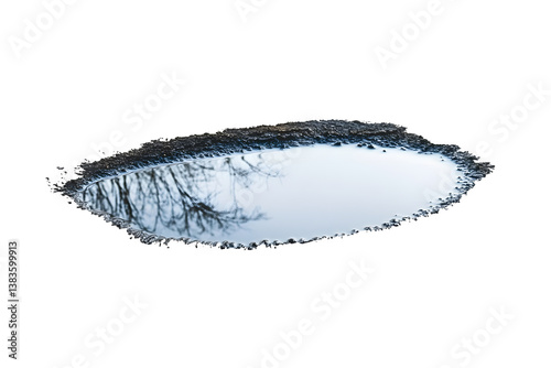 puddle of water isolated on a white background