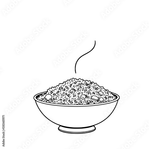 Steaming Bowl of Mixed Grains and Legumes