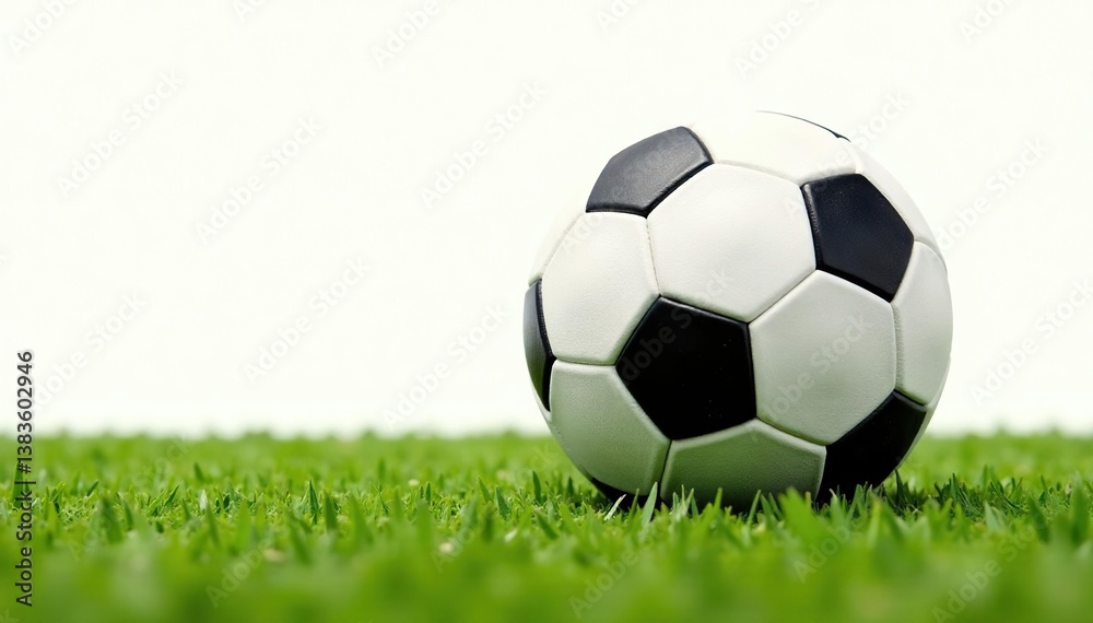 High-angle view, single football, pure white backdrop, background, high-angle High-angle view, single football, pure white backdrop, background, high-angle