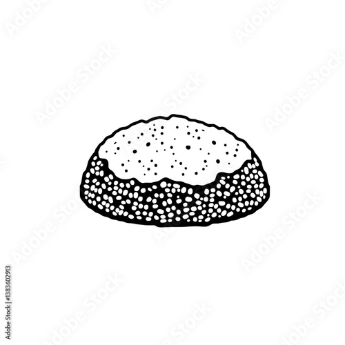 Delicious Round Pastry With Icing And Sprinkles