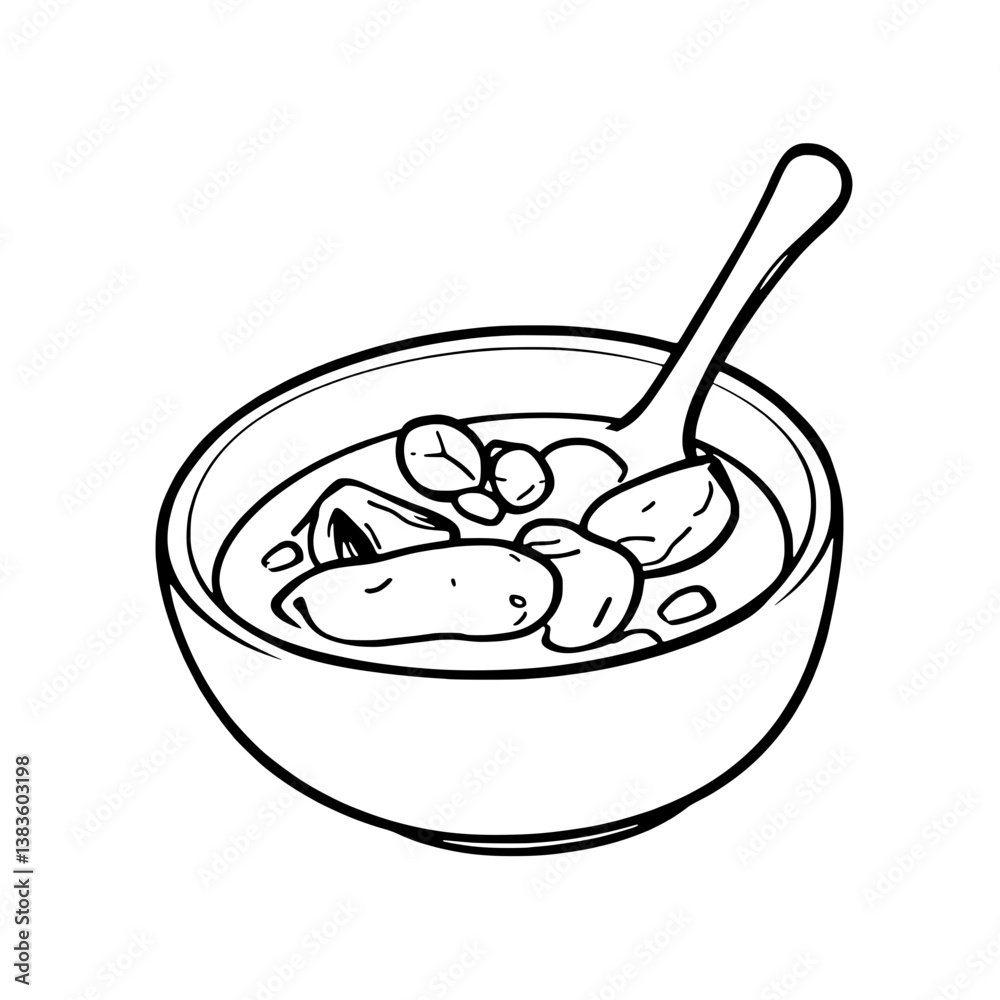 Creamy Mushroom Soup in a Bowl with Spoon Creamy Mushroom Soup in a Bowl with Spoon