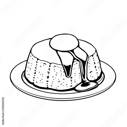 Delicious Butter Cake Dessert On Plate Illustration