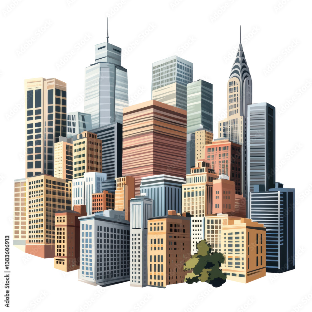 Fototapeta premium Modern City Skyline with Iconic Skyscrapers and Urban Landscape