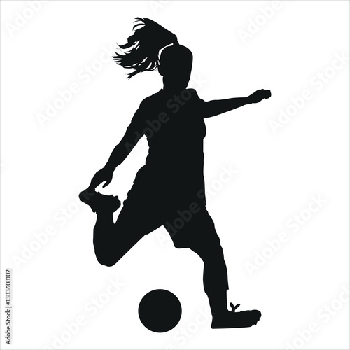 soccer player silhouette woman