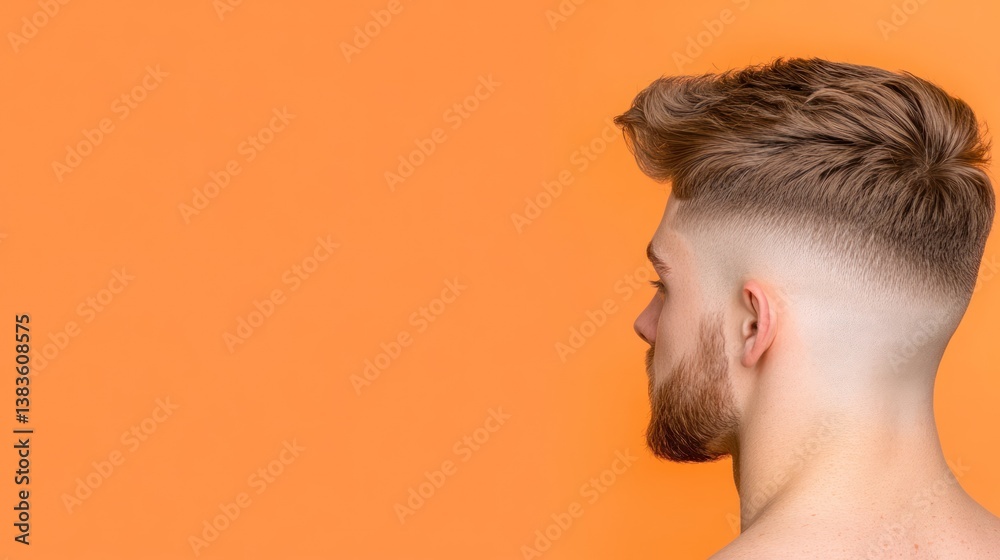 Fototapeta premium Modern Men's Hairstyle: Tapered Cut with Texture