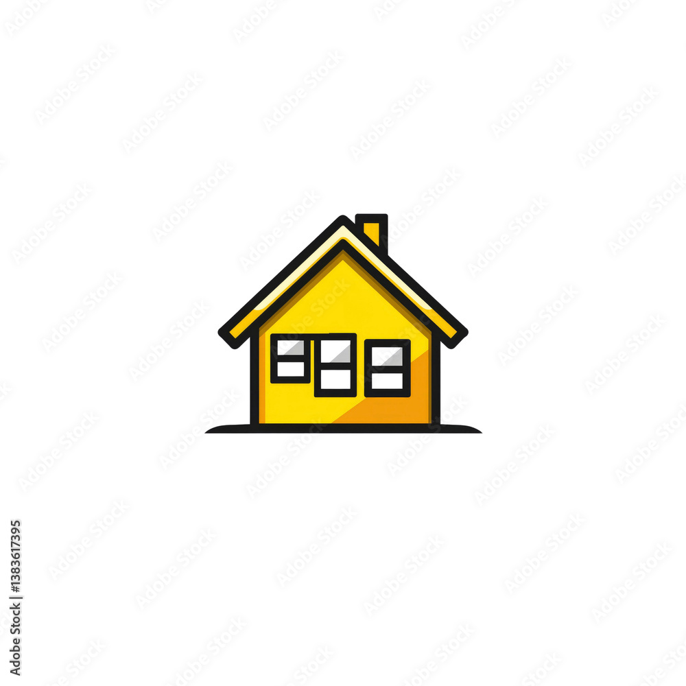 Yellow House Icon Simple Home Symbol for Real Estate, Homeowner, and Property Websites Yellow House Icon Simple Home Symbol for Real Estate, Homeowner, and Property Websites