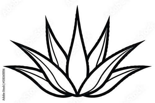 aloe vera icon, silhouette illustration vector.