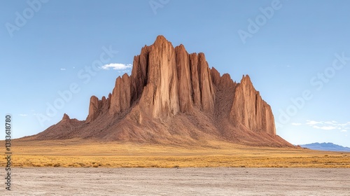 Obraz na płótnie Shiprock formation rising from the desert plains in new mexico w salonie