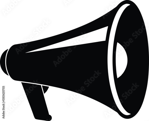 megaphone silhouette, vector illustration  black silhouette  vecto