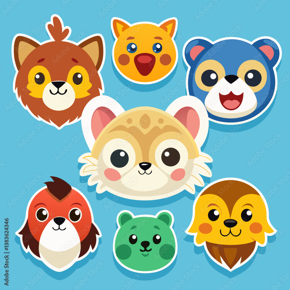 Fototapeta premium set of funny animals