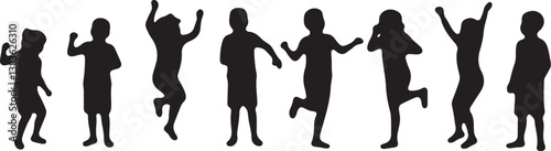 Kids Playing Silhouette Bundle | Outdoor Activity Clipart