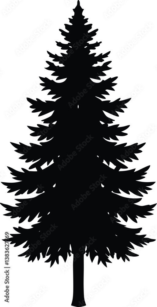 Obraz premium christmas tree silhouette