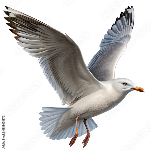 seagull isolated on white background