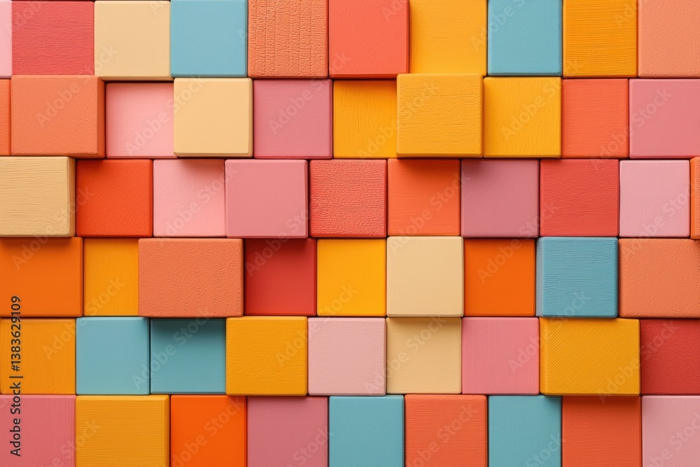 Abstract colorful geometric blocks Abstract colorful geometric blocks