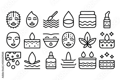 skin care and health related editable stroke outli