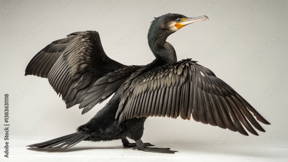 Fototapeta premium Cormorant on studio background