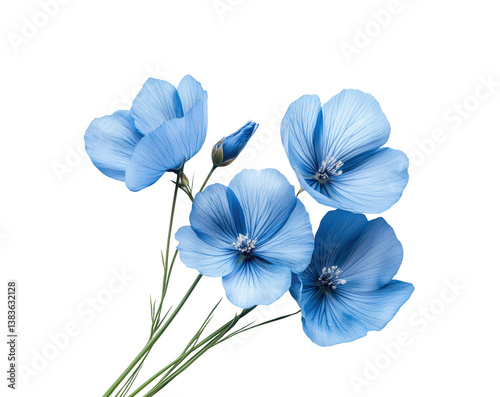 Fototapeta Naklejka Na Ścianę i Meble -  Beautiful blue flowers arrangement nature isolated on transparent background, png