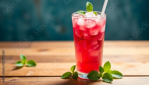 mojito cocktail with strawberries
