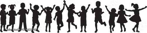 Kids Playing Silhouette Bundle | Outdoor Activity Clipart