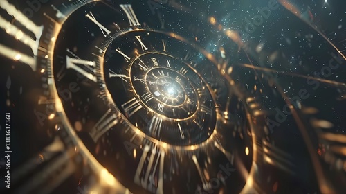 A time dilation and gravity to create a sense of disorientation and disconnection from reality, Generative AI illustrations.