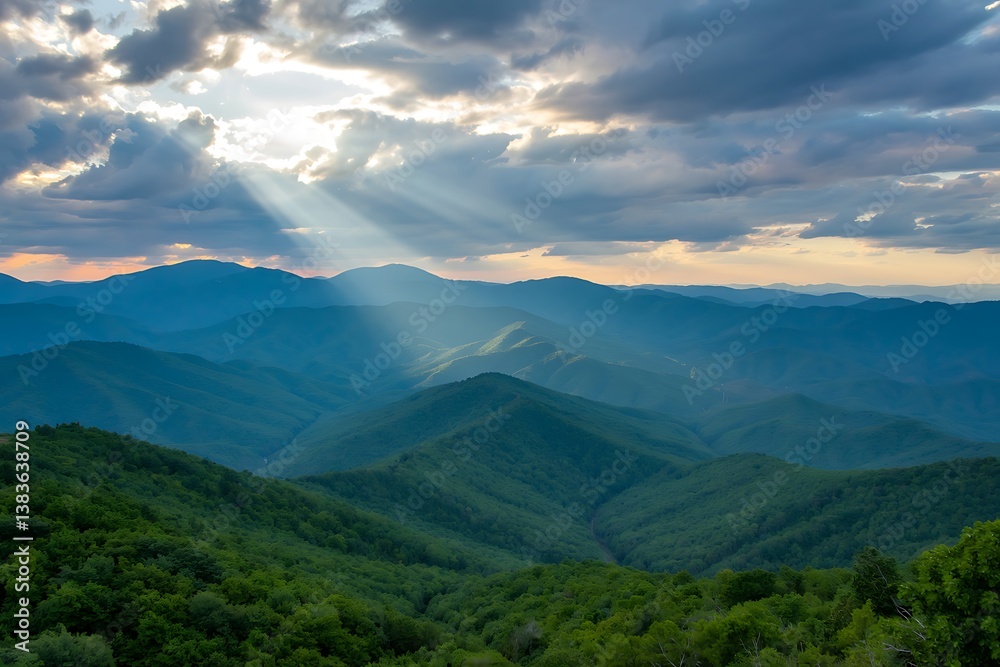 Breathtaking Mountain Landscape with Lush Green Hills Breathtaking Mountain Landscape with Lush Green Hills