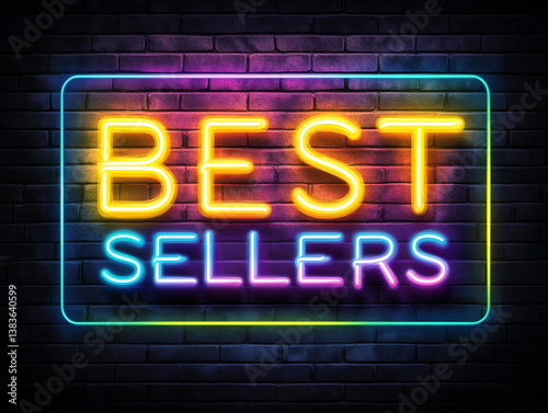 Best Sellers Neon Sign  Bright  Colorful Retail Shop Display