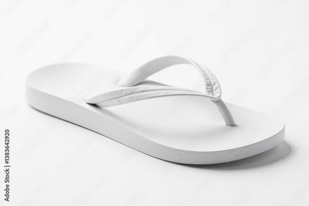 Single white flip-flop, isolated on pure white background, photography, product shot Single white flip-flop, isolated on pure white background, photography, product shot