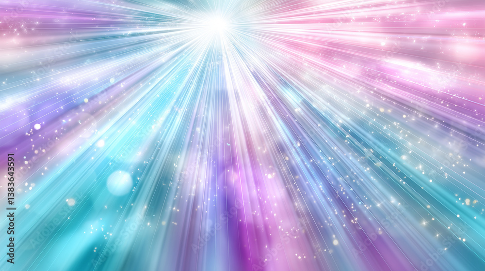 Radiant Light Rays with Colorful Sparkles Radiant Light Rays with Colorful Sparkles