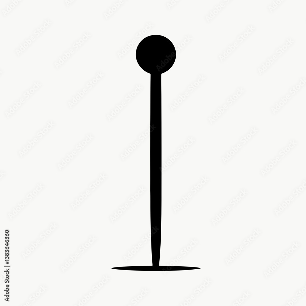 very simple flat and minimalist Coffee Stirrer silhouette in black on a white background very simple flat and minimalist Coffee Stirrer silhouette in black on a white background