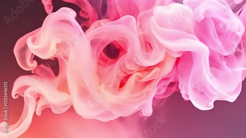 Abstract Swirling Wisps in Dreamy Pink and Orange Hues